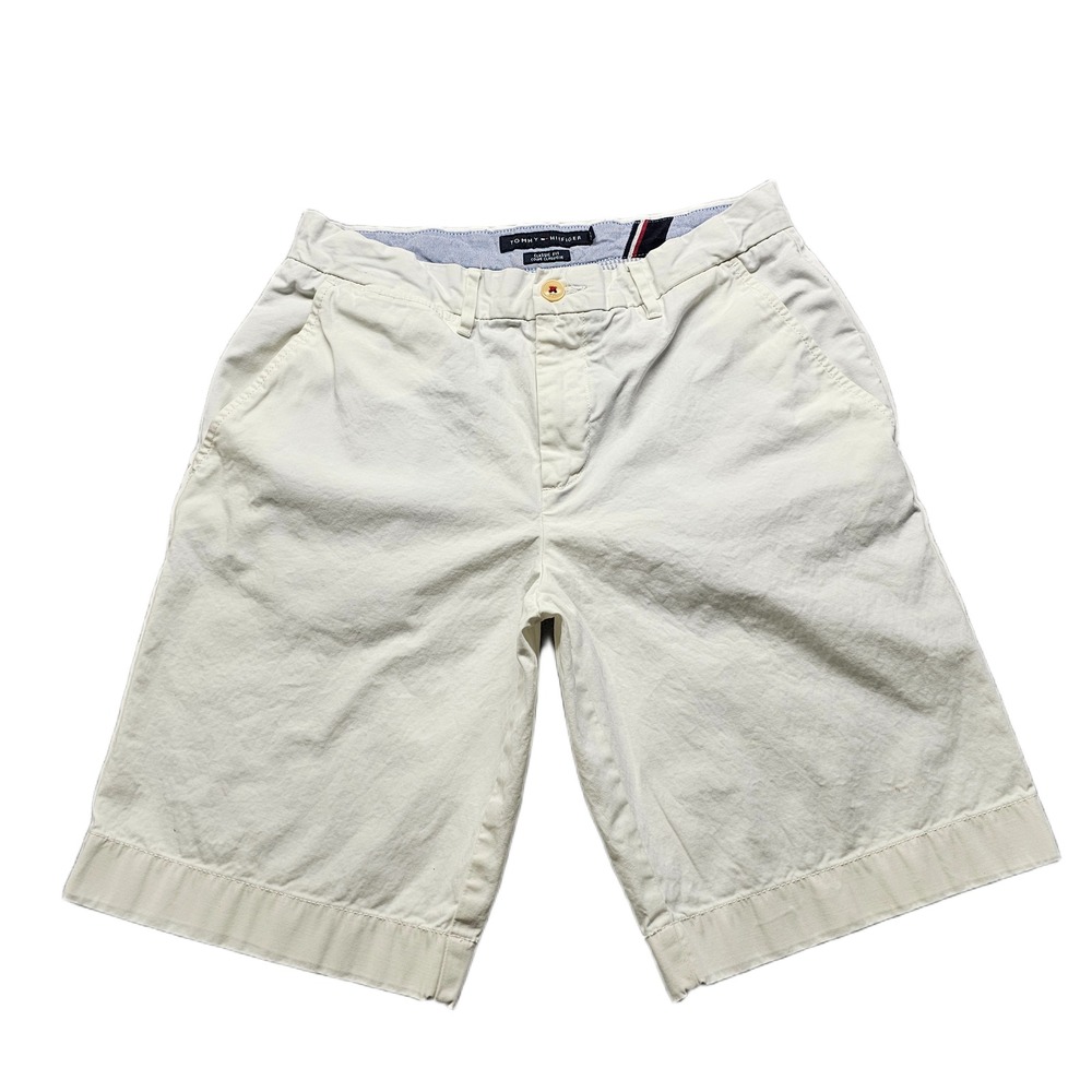 Tommy Hilfiger Chino Shorts Mens 29 Off-White Classic Fit Slash Pocket‎ Outdoor